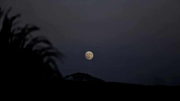 Full moon during nighttime